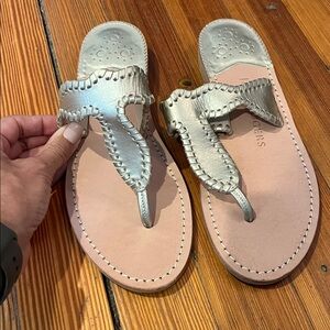NWOT Jack Rogers Gold/silver 8 Leather Sandals